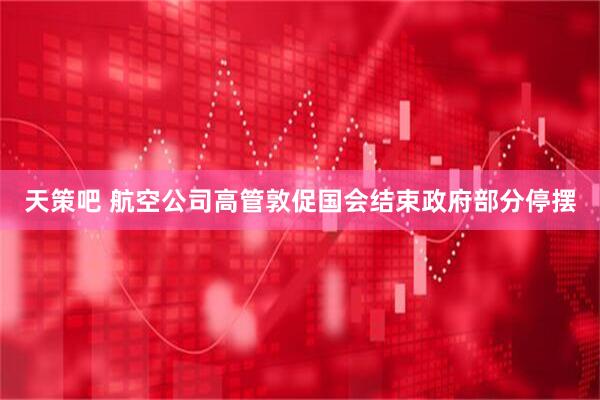 天策吧 航空公司高管敦促国会结束政府部分停摆